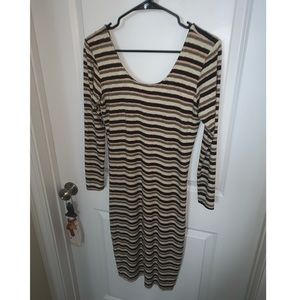 Anthropologie open back, long sleeve dress